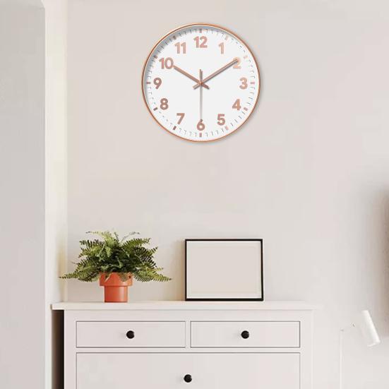 Decorative Wall Clock Clear Display Battery Operated Modern Non-Ticking Silent Operation Wall Clock