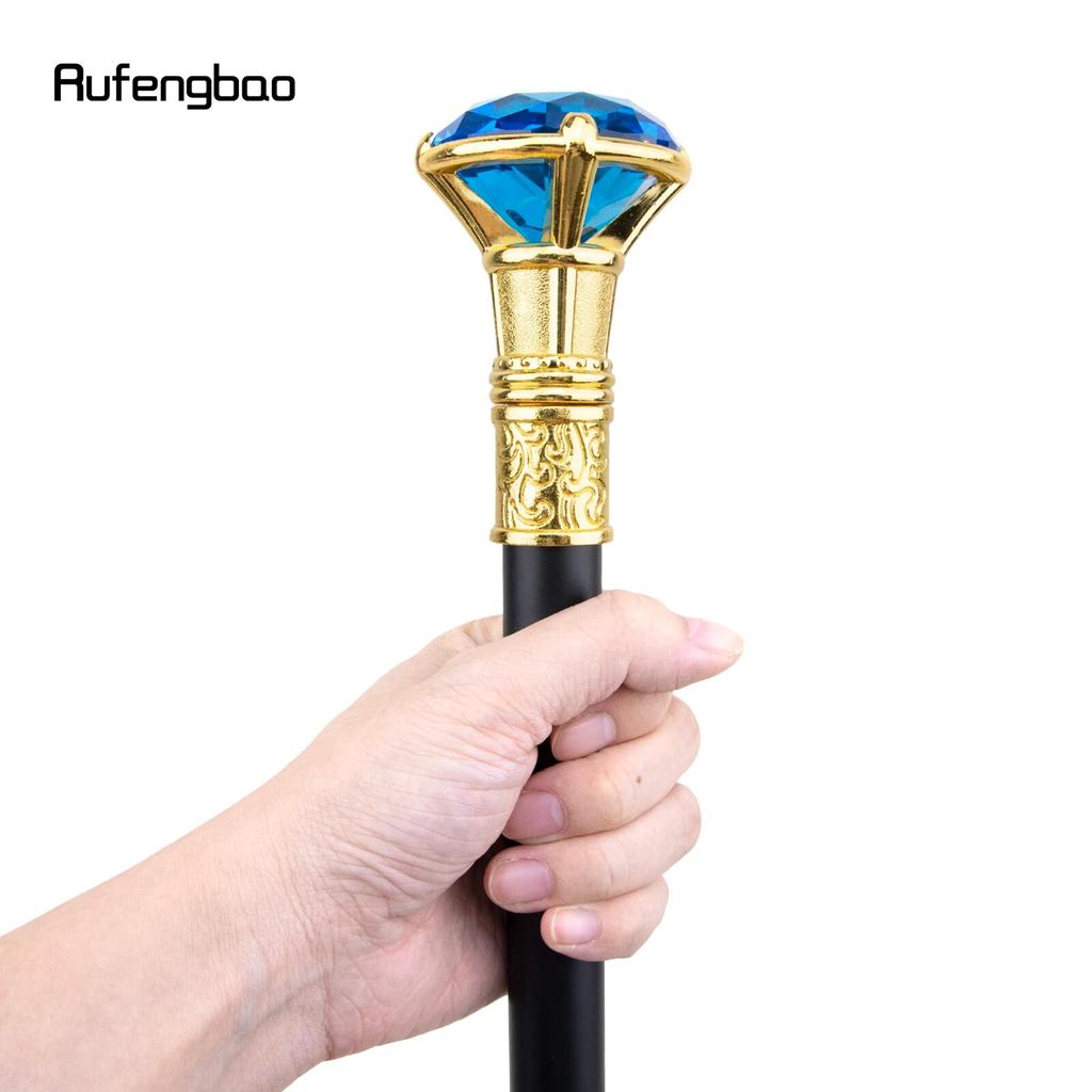 Синий ромбовидный тип, золотая трость, модная декоративная трость, элегантная трость для джентльмена, ручка для трости для косплея, 93 см