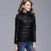 Women  Color Ultra Light  Jacket Solid Hooded Zippers Coat Down Jacket