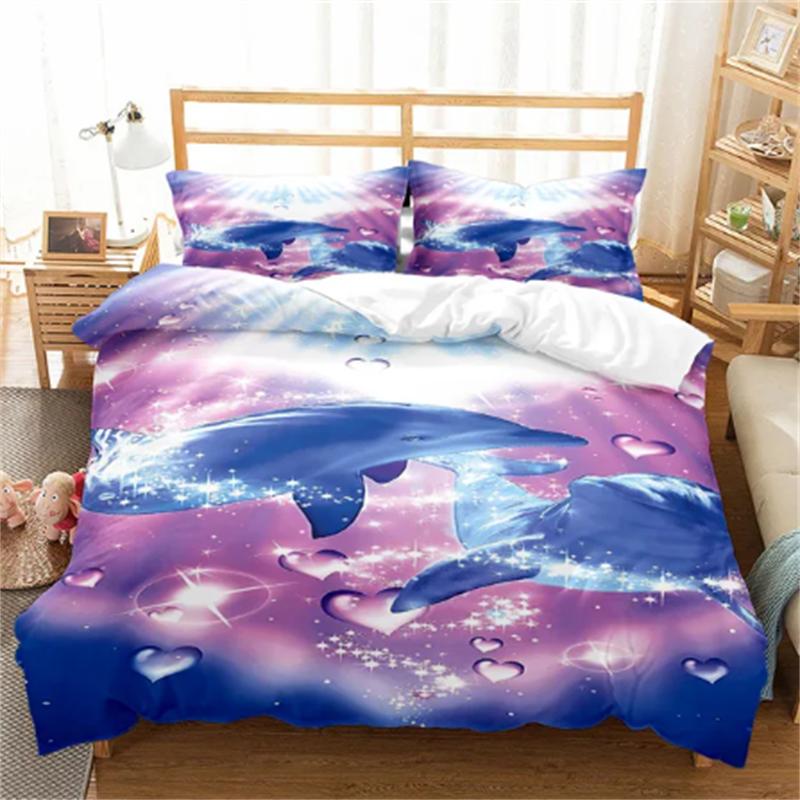 Горячие Постельные Комплекты с Черепахами Аниме Морские Черепахи HD Покрывало для Подростков Девочек Модный Полуторный Односпальный Двуспальный Кинг Полный Размер Пододеяльник