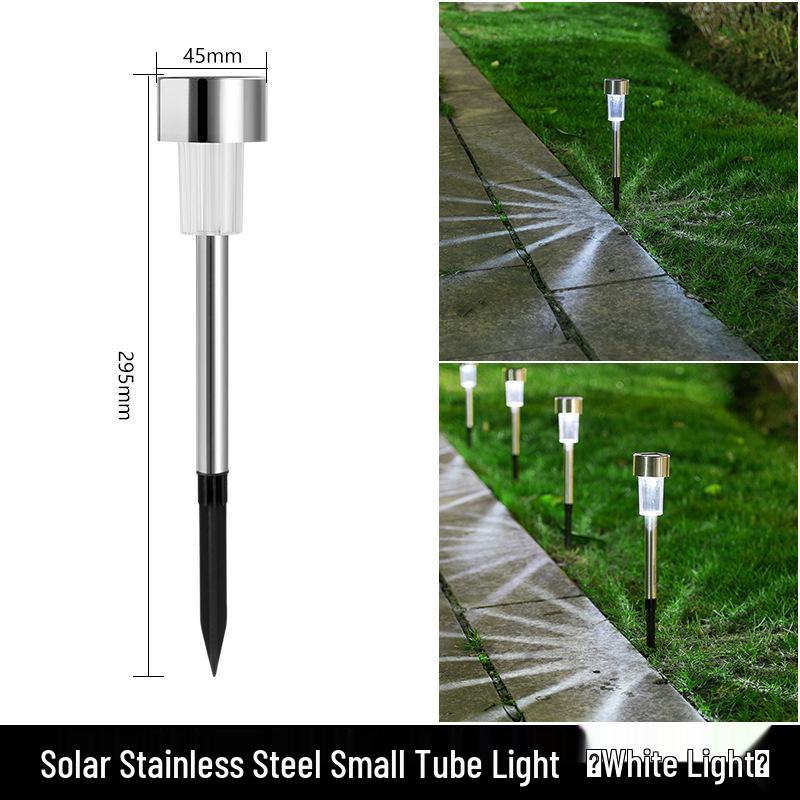 Водонепроницаемый солнечный садовый светильник из нержавеющей стали для наружного двора и газона