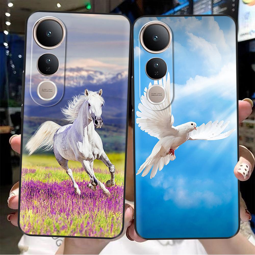 Для Vivo V50 Lite 5G 4G Чехол Модный Цветок Мягкий Высококачественный Корпус Для Vivo V50Lite 4G Задняя Крышка Цветной Чехол для Телефона Funda