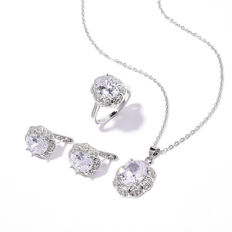 Zircon Jewelry Set for Womens Daily Commuting Jewelry Set High Quality Version