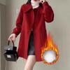 Маленькое женское шерстяное пальто средней длины с воротником-куклой, модное, темпераментное, тонкое, универсальное шерстяное пальто