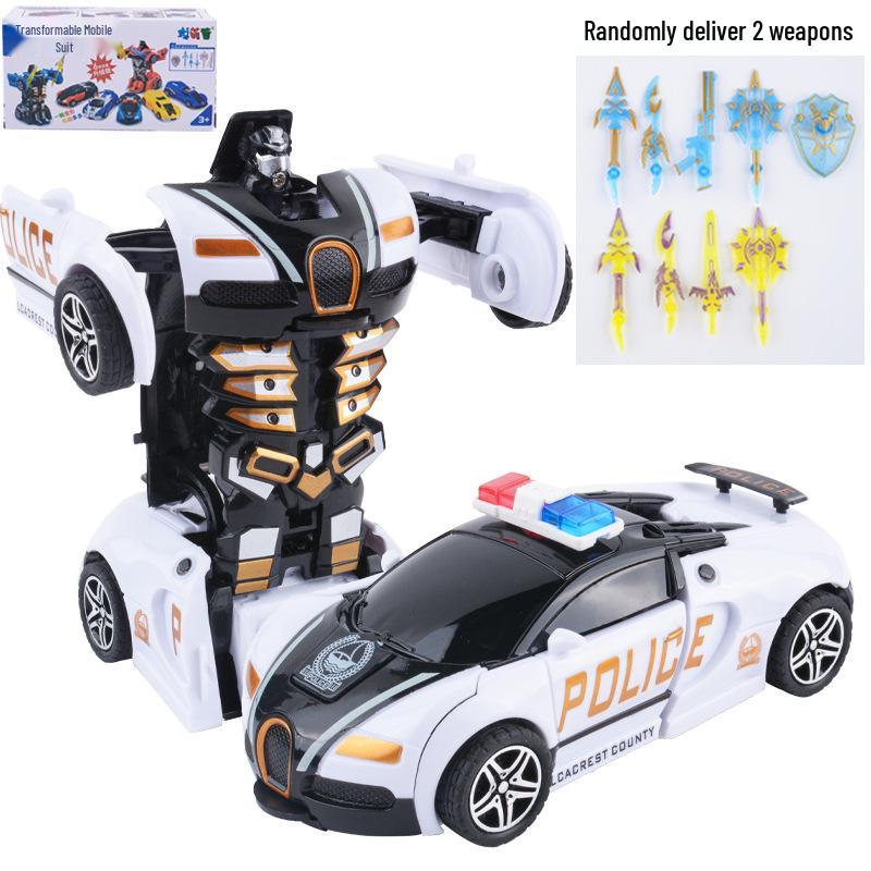 Детская деформирующаяся игрушечная машинка - Инерционная ударопрочная машина-пазл с одной кнопкой