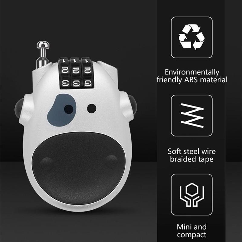 Велосипедный стальной трос Кодовый замок Чемодан Автомобильный сани Телескопический тросовый замок Велосипедный шлем Высокоточный кодовый замок с паролем