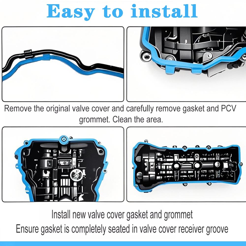 3.6L High-Performance Valve Cover Gasket Set + Intake Manifold Gasket Set 2011-| Compatible With Chrysler 200/300, Dodge Challenger/Jeep