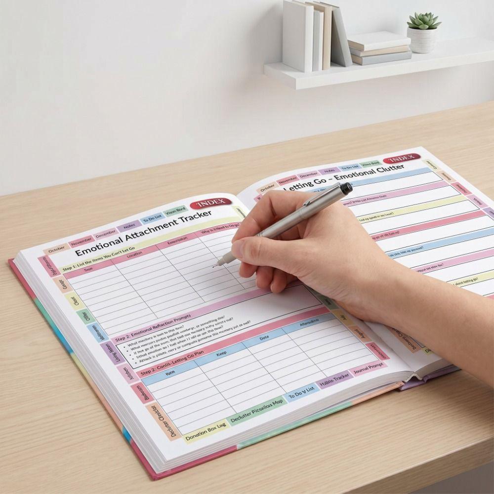 Vibrant Illustrated Home Organization Log Book Declutter Planner Home Organizer Hobbyists