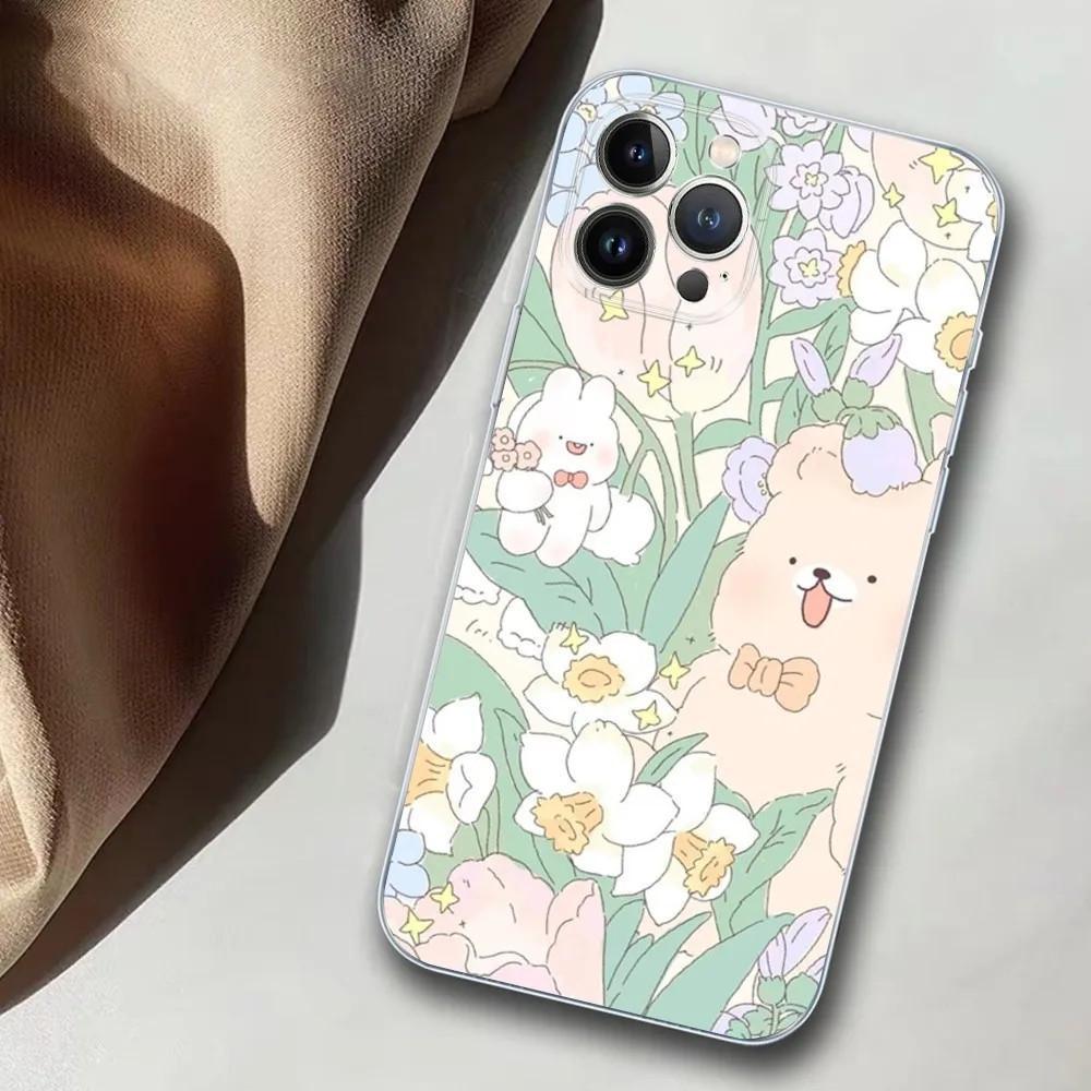 Чехол для мобильного телефона iPhone15 Pro, милые кролики и их друзья, чехол для мобильного телефона, присланные фотографии.