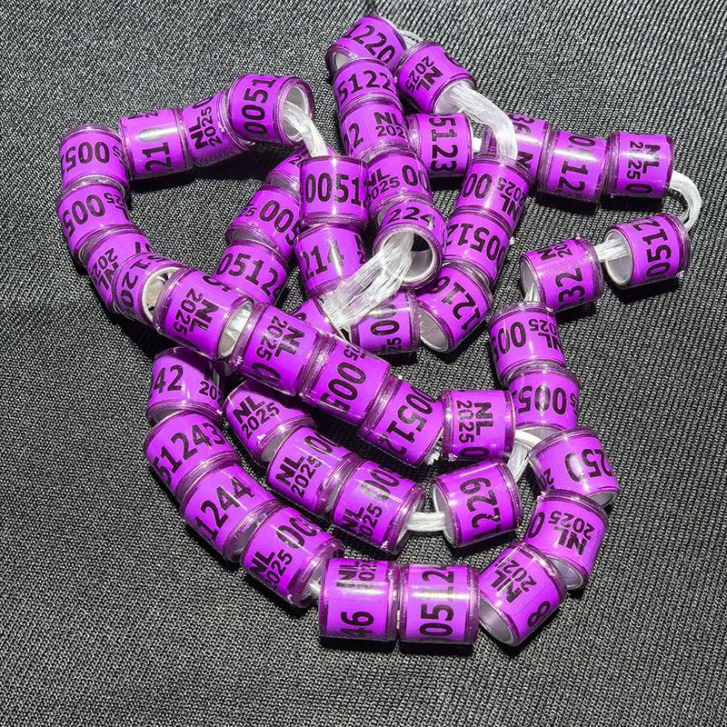 100 шт. Алюминиево-пластиковые кольца для голубей 2025 года с номером и буквой, кольца-знаки для ног птиц, идентификационные круги для летных соревнований, паломники