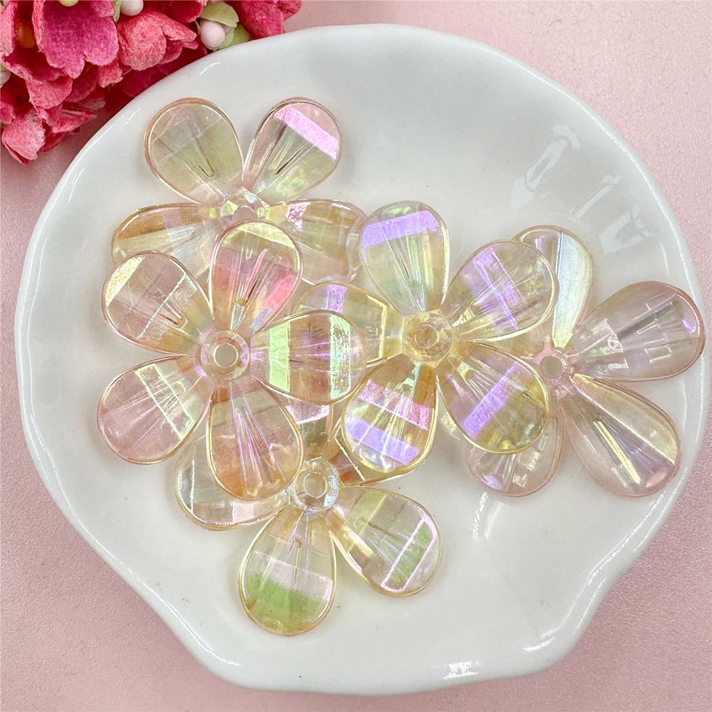 High Quality for Jewelry Making Handcrafted Loose Beads Beading Neclace Bracelet Dazzling Flowers 5Pcs Acrylic DIY Findings