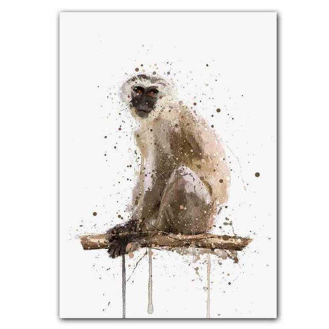 Новый скандинавский абстрактный постер с изображением животных, настенная живопись, абстрактные всплески чернил, художественная картина на холсте, гостиная, коридор, украшение для дома, фреска без рамки