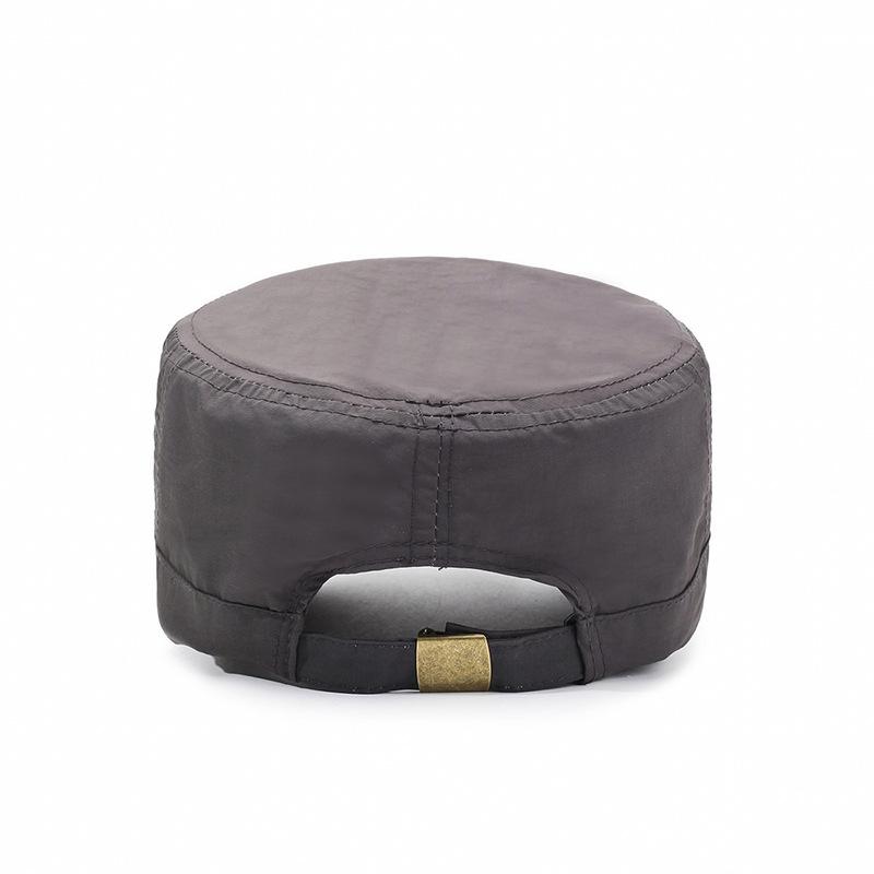 Summer quick-drying flat-top hat men's outdoor cool and breathable sports hat curved brim adjustable mesh sun hat