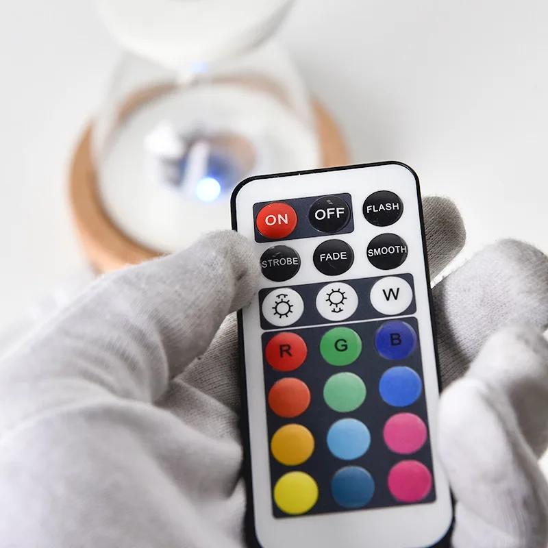 15 минут светящийся пульт дистанционного управления стеклянные песочные часы песочный таймер деревянный нижний ночник песочные часы стол домашние декоративные игрушки