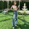 High-waisted Big Yards Wide-legged Jeans Female Summer Thin Section of The Straight Design Sense of Loose Thin Dragged Pants Retro Jeans for Ladies
