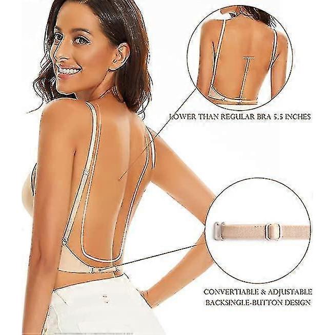 Low Back Bras For Women - Seamless Wire Free Bralette Backless Bras