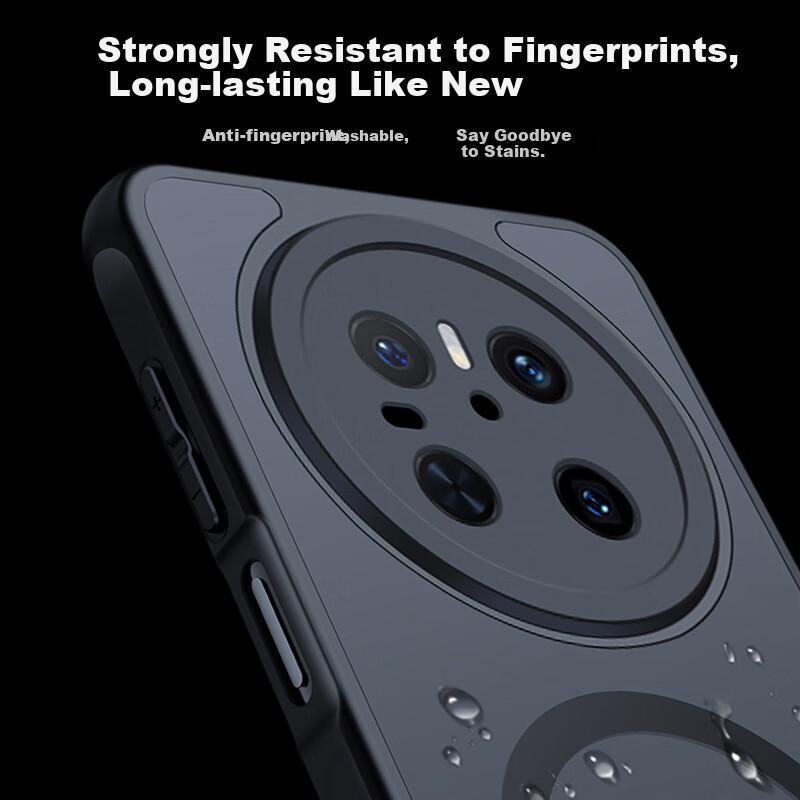 Phone Case for Huawei Mate70, Full Lens Protection, Ultra-Thin Magnetic Charging Compatible, Semi-Transparent Matte Finish, Shockproof, Simple
