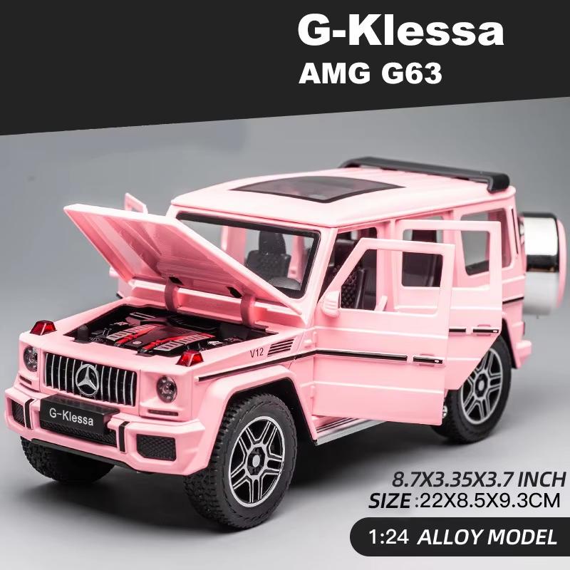 Новый 1:24 AMG G63 Модель автомобиля из цинкового сплава, литая модель игрушечной машины с инерционным механизмом, со звуком и светом, подходит для детей, мальчиков, подарочная коллекция, украшения
