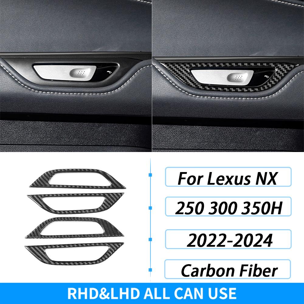 For Lexus NX 250 300 350H 2022-2024 Carbon Fiber Gear Shift Knob Both Side Panel Trim Cover Car Interior Accessories Sticker