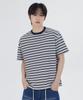 GLW [Unisex] Striped Short Sleeve T-Shirt Navy