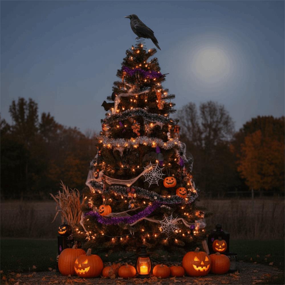 Terrifying Straw Doll Ornament Flexible Spring Base Halloween Raven Desk Doll Ghost Festival