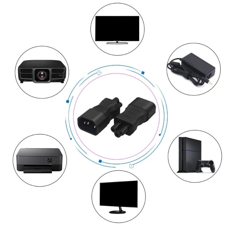IEC320 C14 to C5 Power Conversion Plugs Adapter Blossom Shape C14 Male to C5 Female Power Expansion Adapter