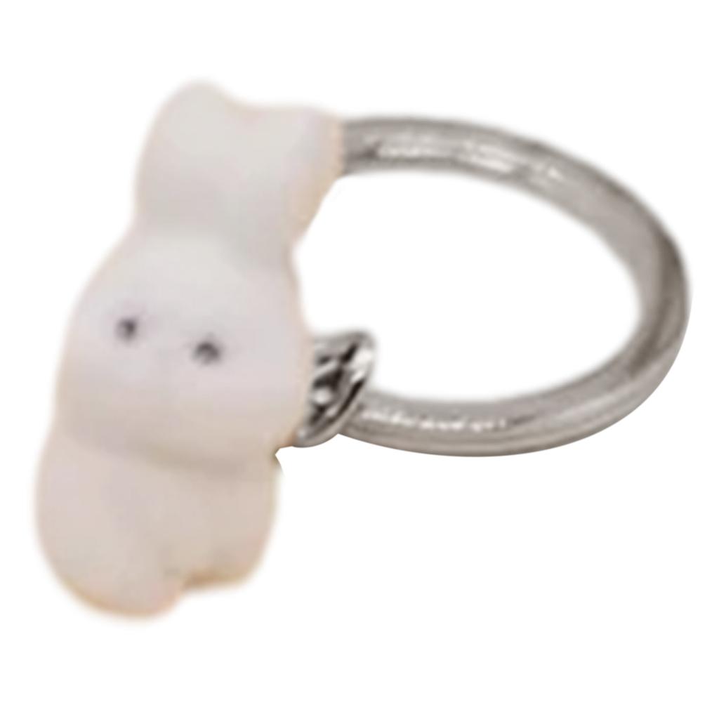 Soft and Colorful Rabbit Keychain Flocking Toy Pendant Keyring Stuffed Animals Couple Key Rings Ornament for Bag Phones