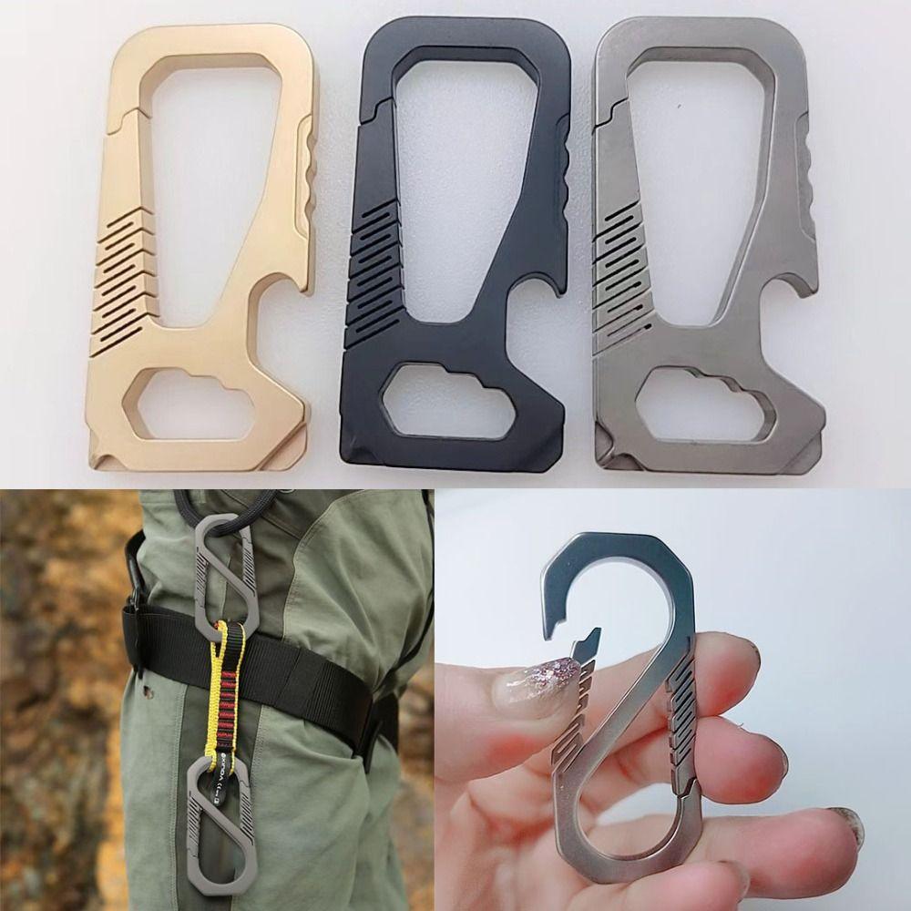 Real Titanium Alloy Keychain Portable Keychains Buckle Pendant Man Car Keychain Outdoor Tool
