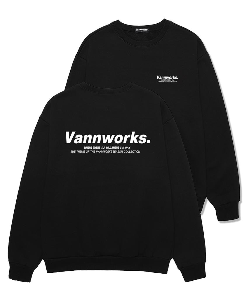 VANNWORKS Minimalism Logo 2 Sweatshirt (Vls0114) Black (Type A)