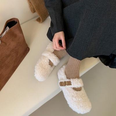 Модная женская обувь 2024 года, женские туфли Мэри Джейн на плоской подошве, повседневные, на плоской подошве, с неглубокой пряжкой, круглым носком, с мягкой подошвой, теплые женские туфли