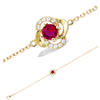 [R5184] - Gold Plated Bracelet 'Sissi' Ruby ​​white Gold - 12 Mm