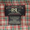 RRL 90-е годы Старый ярлык с инициалами красный 3 звезды Рубашка в клетку с длинным рукавом RALPH LAUREN Мужская Б/У
