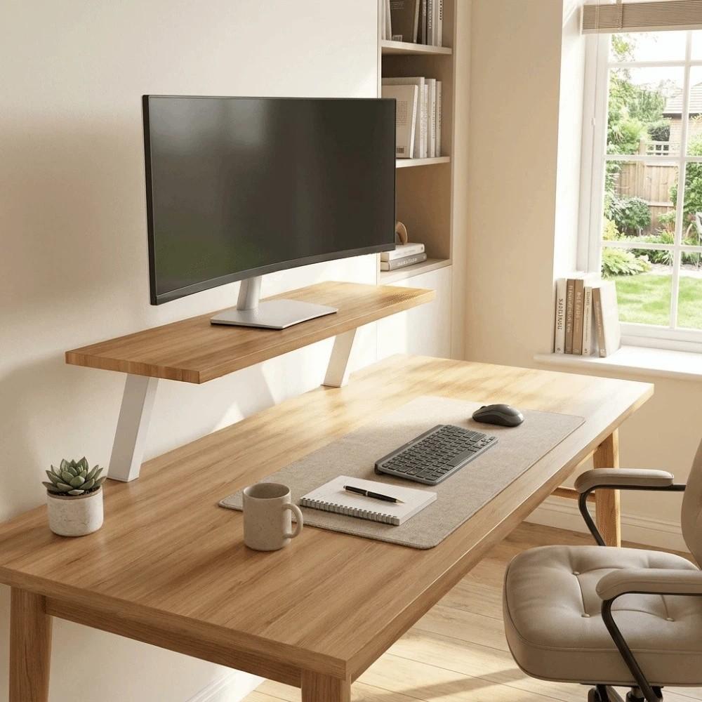 Multifunctional Computer Riser Floating Design Desk Organizer Monitor Stand  Desk Storage