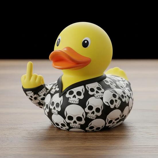 Halloween Middle Finger Duck Spooky Skull Bat Pumpkin Duck Figurine Resin Desktop Ornament for Holiday Home Office Decor