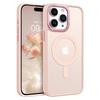 Chic Velvet Touch PC Phone Case with Zinc Alloy Lens Protective Frame for iPhone/Samsung Magnetic Wireless Charging Case Cover for Magsafe