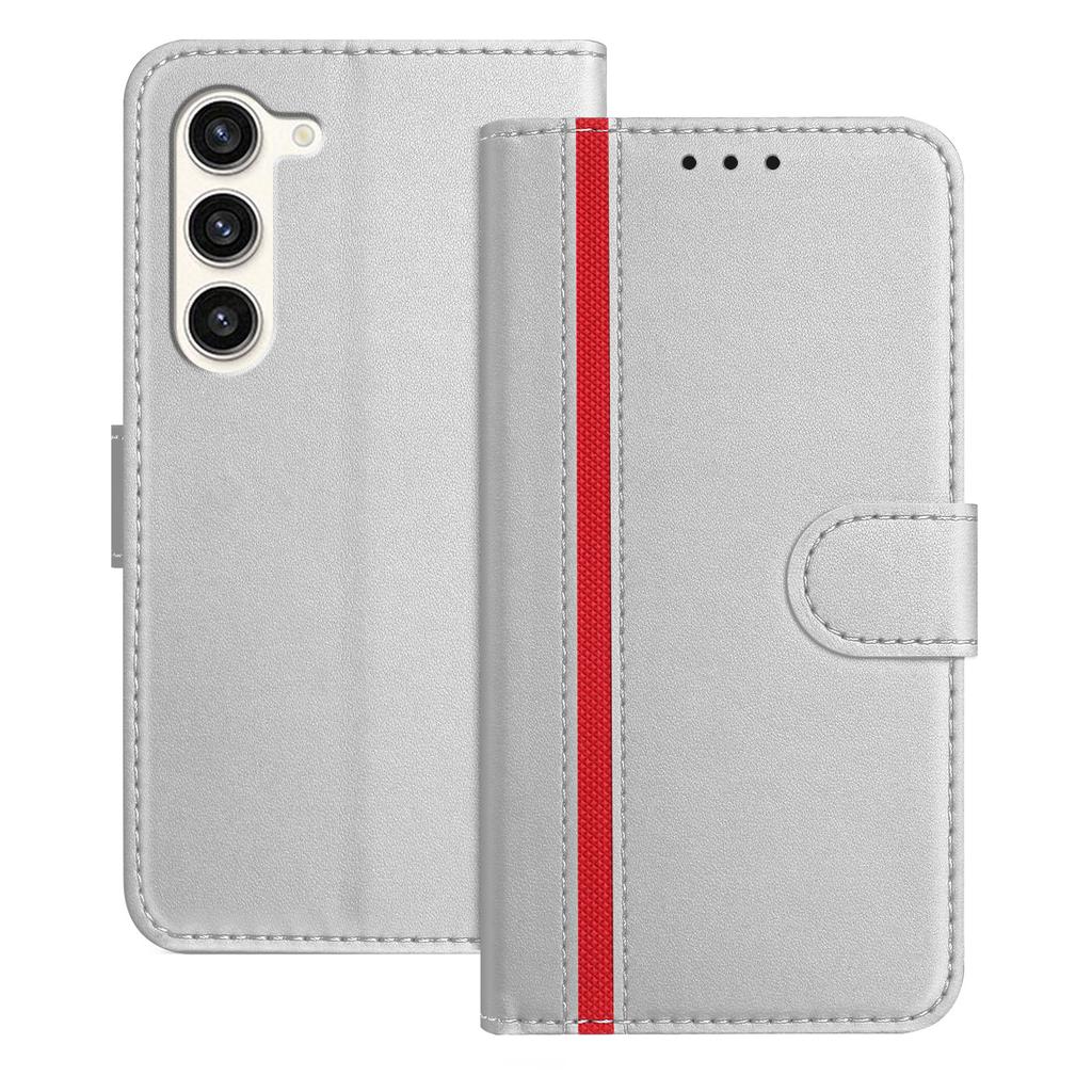 For Samsung Galaxy S23 Phone Cases Wallet Stand Color Splicing Leather Cover with Magnetic Clasp