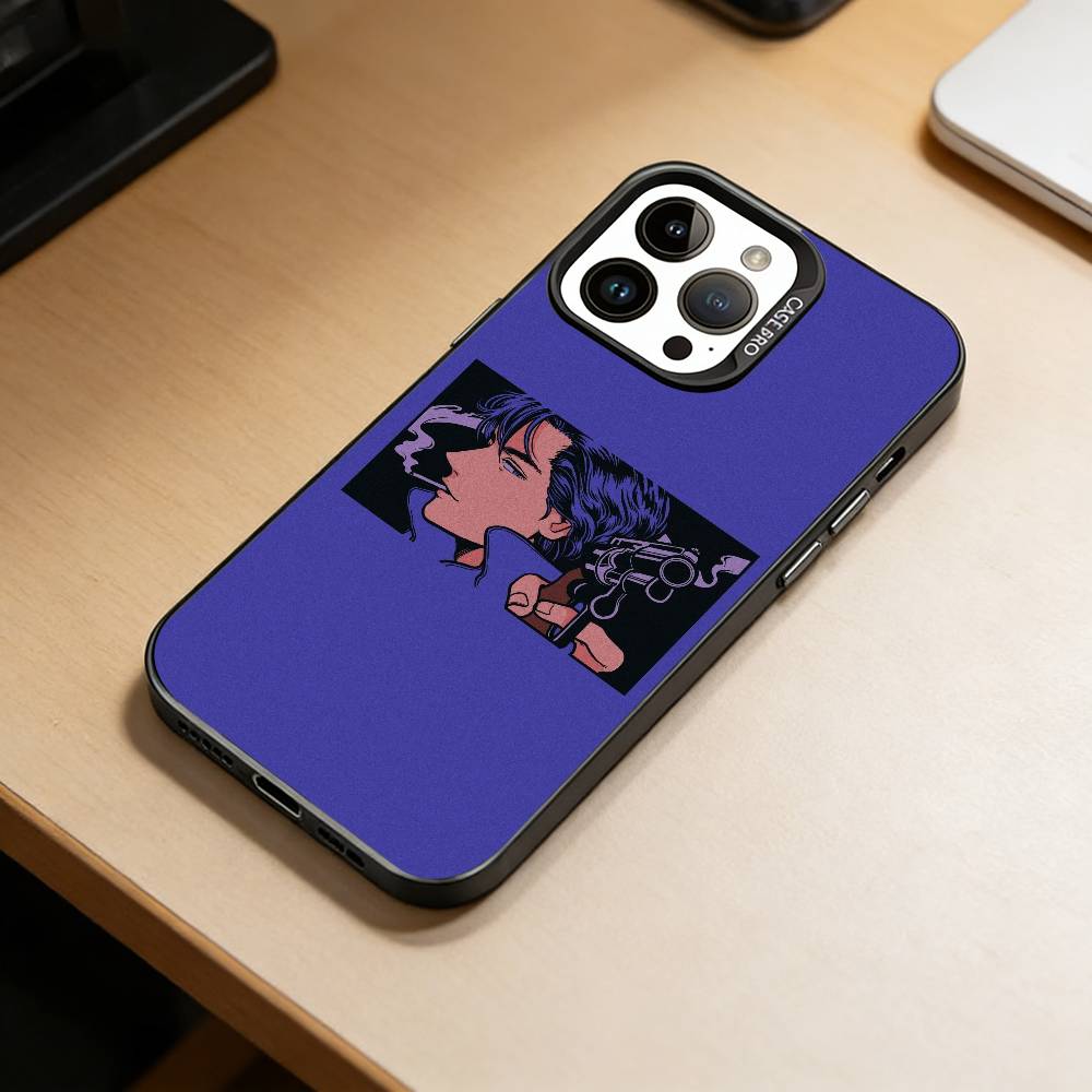 Retro C-City Hunter Comic  Phone Case For iPhone 17,16,15,14,13,12,11 Plus,Pro Max,XS,Colored Silver Plated Inside Cover