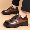 Модные мужские туфли для свадебной вечеринки на шнуровке, повседневные черные модные мокасины для мужчин, деловые туфли с круглым носком, кожаные туфли класса люкс, оксфорды