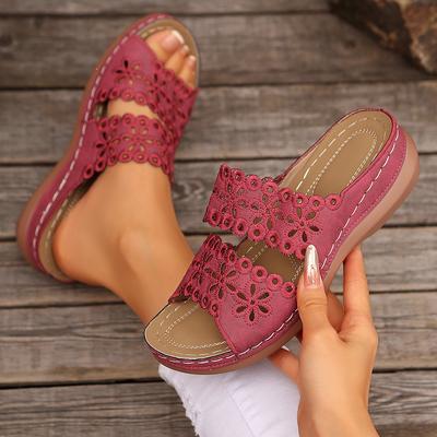 Женские тапочки Летние туфли-лодочки Повседневная обувь Открытые носки Танкетка Удобные тапочки Дышащие пляжные сандалии Шлепанцы Женские