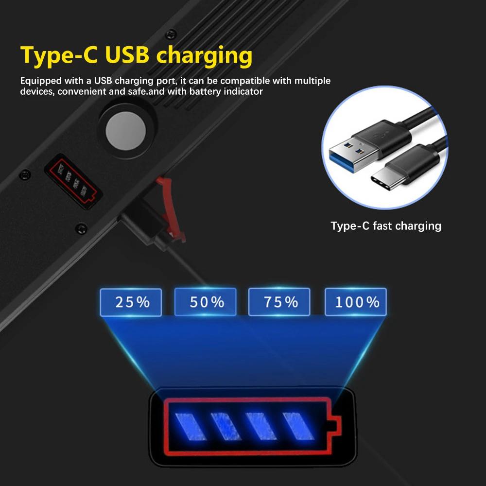 Мощный светодиодный рабочий фонарь COB с зарядкой от USB, магнитный фонарь для авторемонта, бесступенчатая регулировка яркости, водонепроницаемый фонарь