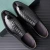 New Business Casual Leather Shoes Men's Leather Slip-on Shoes Crocodile Pattern Embossed Men's Shoes Wedding Shoes