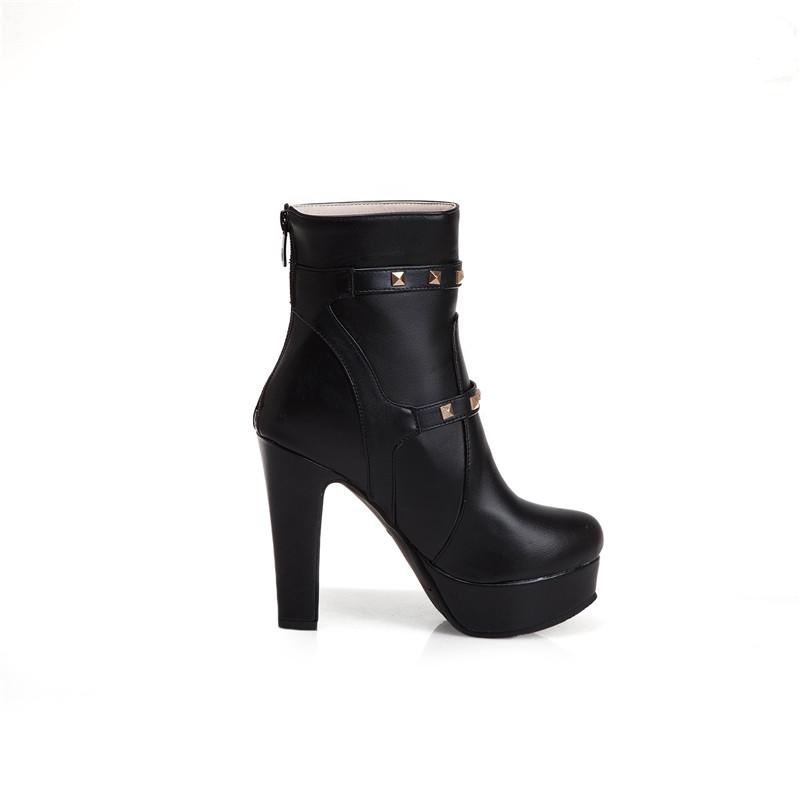 Женские ботильоны на высоком каблуке, осень-зима, новые, в европейском стиле, водонепроницаемые, на толстом каблуке, большие размеры, римские ботильоны
