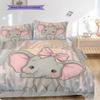 Постельное белье с узором слона Комплект одеял Покрывало Наволочка Домашний декор Подарок на день рождения (1 пододеяльник + 2 наволочки, без наполнителя)