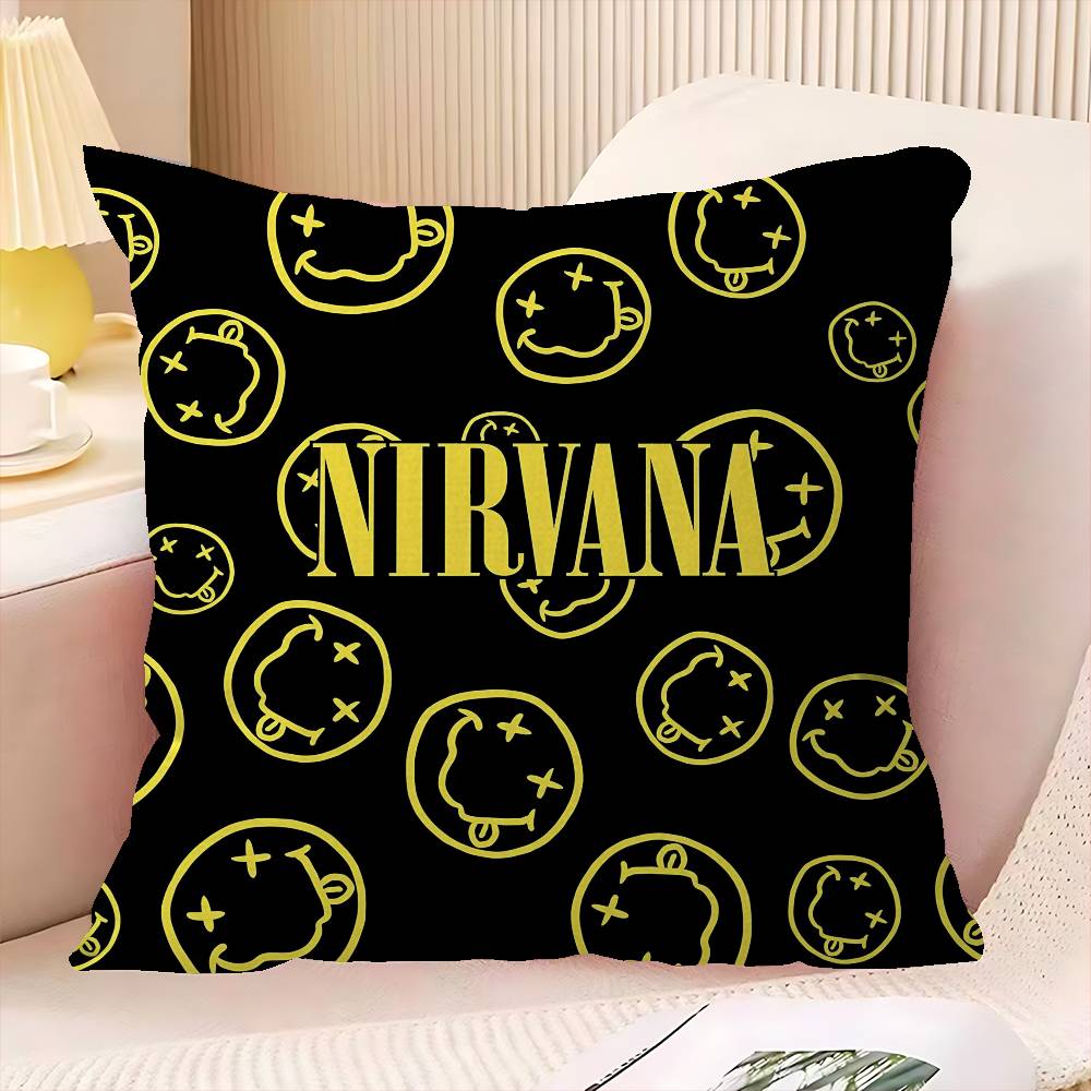 Hot Band N-Nirvanas Rock Personalized Pillow Dust Cover Bedroom Kids Party Decoration Pillowcase Birthday Children Gift