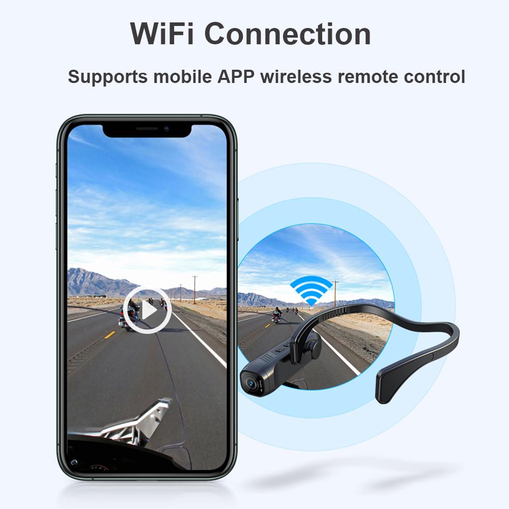 4K 30FPS Накамерная камера, носимая WiFi видеокамера, видеорегистратор, веб-камера, широкоугольный объектив 120 градусов