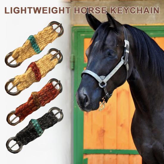 Yousheng 1/4Pcs Mini Girth Keychain Pendant Lightweight Crochet Knitting Saddle Key Chain Handmade Western Cowboy Keyring Accessory