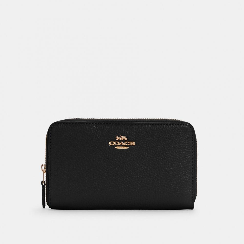 Coach Coach Medium Id Zip Wallet Gold Black