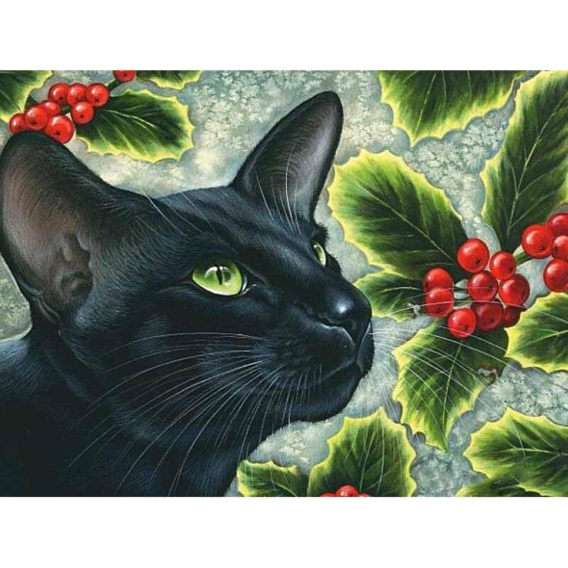 Новый 5D DIY алмазная живопись кошка цветок Алмазная вышивка животное вышивка крестиком полная круглая дрель домашний декор ручной художественный подарок