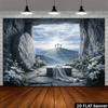 2D flat surface, 1-piece religious empty tomb background cloth, suitable for indoor and outdoor church activities