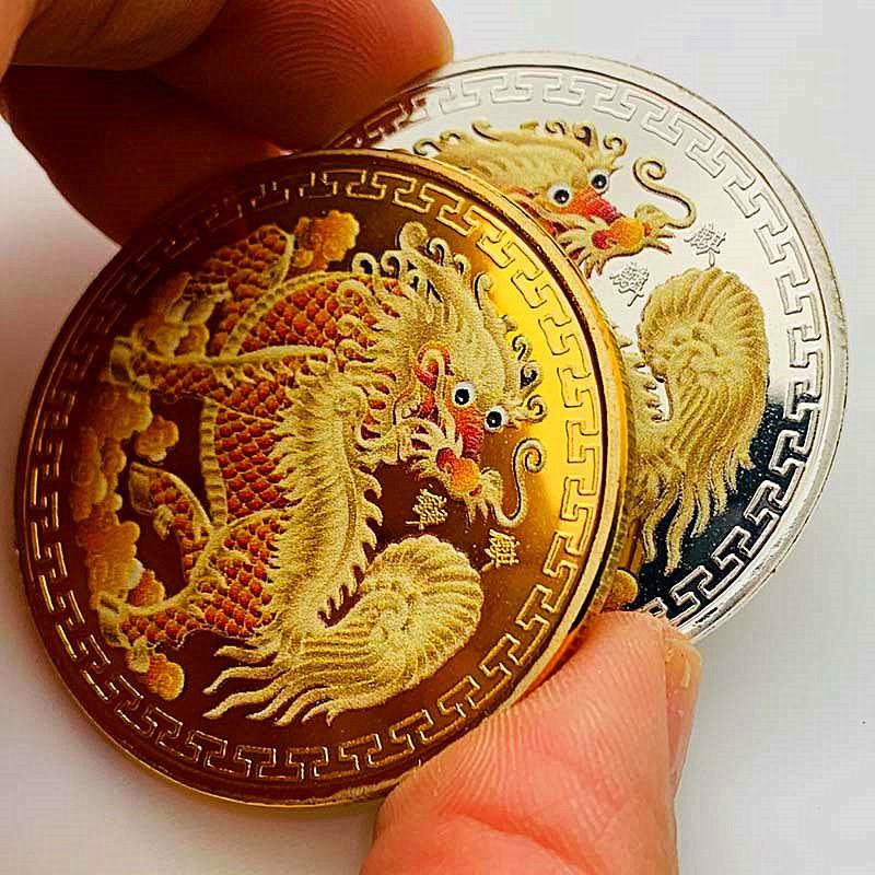 Китайские животные Цилин золотые монеты, расписные памятные медали, золотые монеты «Сто Благословений», монеты, декоративные памятные монеты